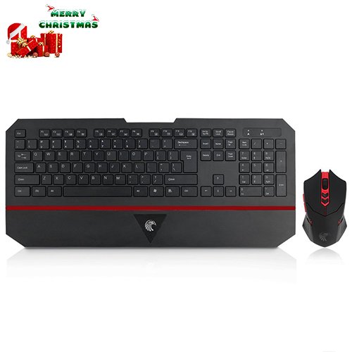 Wireless Combo Gaming Tastatur und Maus Set Lautlose Eingabe 2,4 G Wireless LED Optische Kabellose Maus 5 Einstellbare DPI-Pegel für Laptop QWERTY Layout
