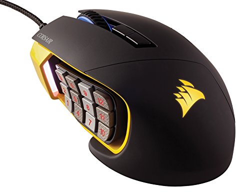 Corsair SCIMITAR PRO RGB Optisch Gaming Maus (RGB-LED-Hintergrundbeleuchtung, 16000 DPI) schwarz/gelb