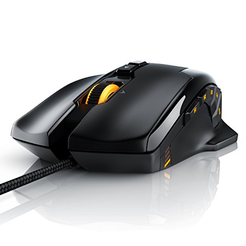 Titanwolf - Gaming Laser Mouse mit 12 programmierbare Tasten | Maus mit 10800 dpi Abtastrate | High Precision / Polling-Rate bis 1000Hz | MMO Gaming / 