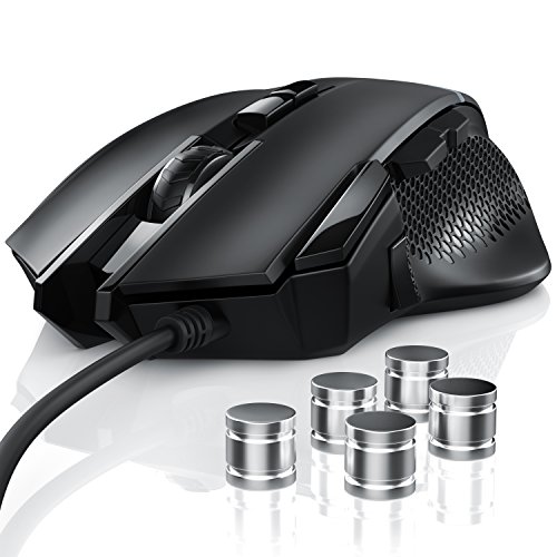 CSL - USB Gaming Mouse 9 Tasten | optische Maus | 5-teiliges Gewichtstuning | High Precision | ergonomisches Design | Plug & Play