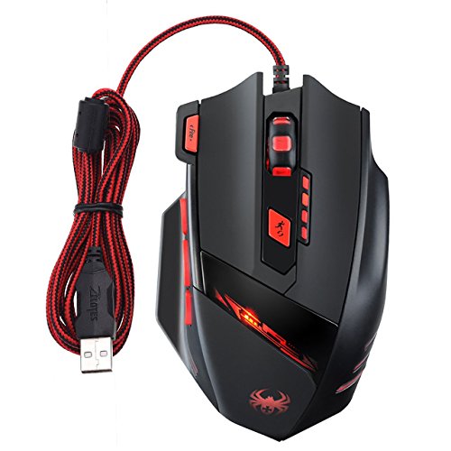 VicTsing ZELOTES Gaming Maus, USB Wired Optische Mouse Mäuse(9200 DPI, 8 Tasten, 13 Licht-Modi) für Pro Gamer