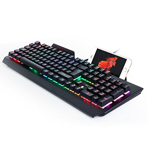 Deutsch Mechanische Gaming Tastatur, RGB-Beleuchtung aLLreLi K643 Gamer Tastatur (Deutsches QWERTZ Layout) Schwarz