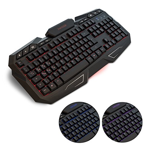 kwmobile Computer Gaming Keyboard beleuchtet - Mechanische USB PC Tastatur für Gamer - QWERTZ Layout 104 Tasten - LED Beleuchtung Multicolor RGB