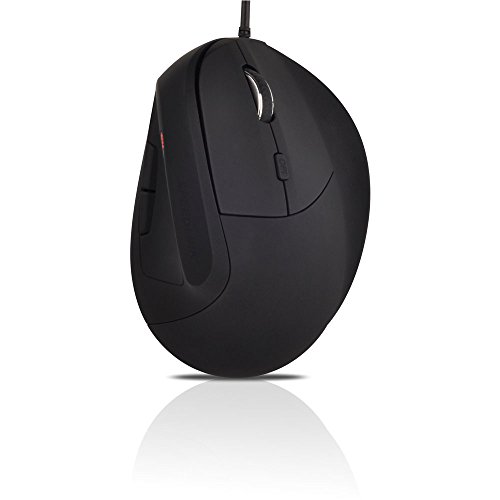 Speedlink Vertikale USB Maus ergonomisch - Descano Vertikalmaus mit Kabel (Gelenk- Hand- und Armschonend - 5 Tasten - Erweiterte Fingerablage für optimalen Griff) für PC / Computer / MAC vertical Mouse schwarz