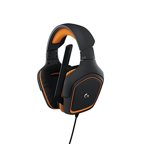 Logitech G231 Gaming-Kopfhörer Prodigy Stereo (mit Mikrofon für PC, Xbox One und PS4) schwarz/orange