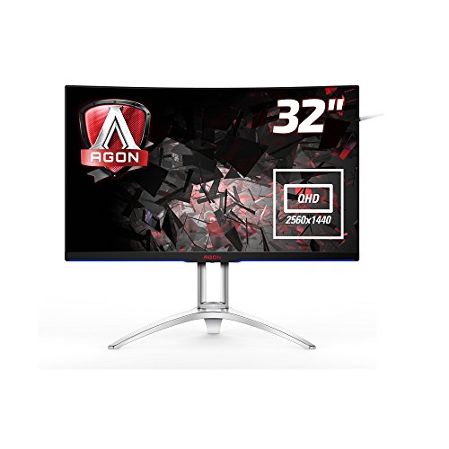 AOC AGON AG322QCX 80 cm (31,5 Zoll QHD) Curved Gaming Monitor (DVI, HDMI, DisplayPort, USB 3.0, 2560x1440, 144 Hz, 4ms) schwarz/silber