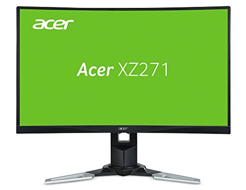 Acer XZ271A 69 cm (27 Zoll Full HD) Curved Monitor (2x HDMI, DisplayPort, USB 3.0, 1 ms Reaktionszeit, 144Hz, Höhenverstellbar, Schwenkbar, ZeroFrame, AMD FreeSync) silber