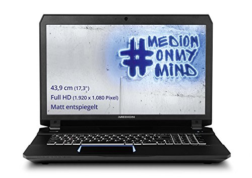 Medion Erazer X7843 MD 99997 43,9 cm (17,3 Zoll mattes Full HD Display) Gaming Notebook (Intel Core i7-6820HK, 16GB DDR4 RAM, 1TB HDD, 512GB SSD, Nvidia GeForce GTX 980M 8GB GDDR5 VRAM, Win 10) schwarz
