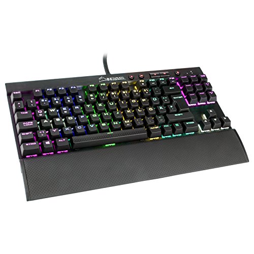 Corsair K65 LUX RGB Mechanische Gaming Tastatur (Cherry MX Red, Multi-Color RGB Beleuchtung, Kompakt, QWERTZ) schwarz