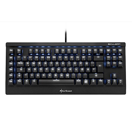 Sharkoon Skiller Mech SGK2 Blue Mechanische Gaming Tastatur (mit weißer Beleuchtung, blaue Schalter, TKL, Tenkeyless) schwarz